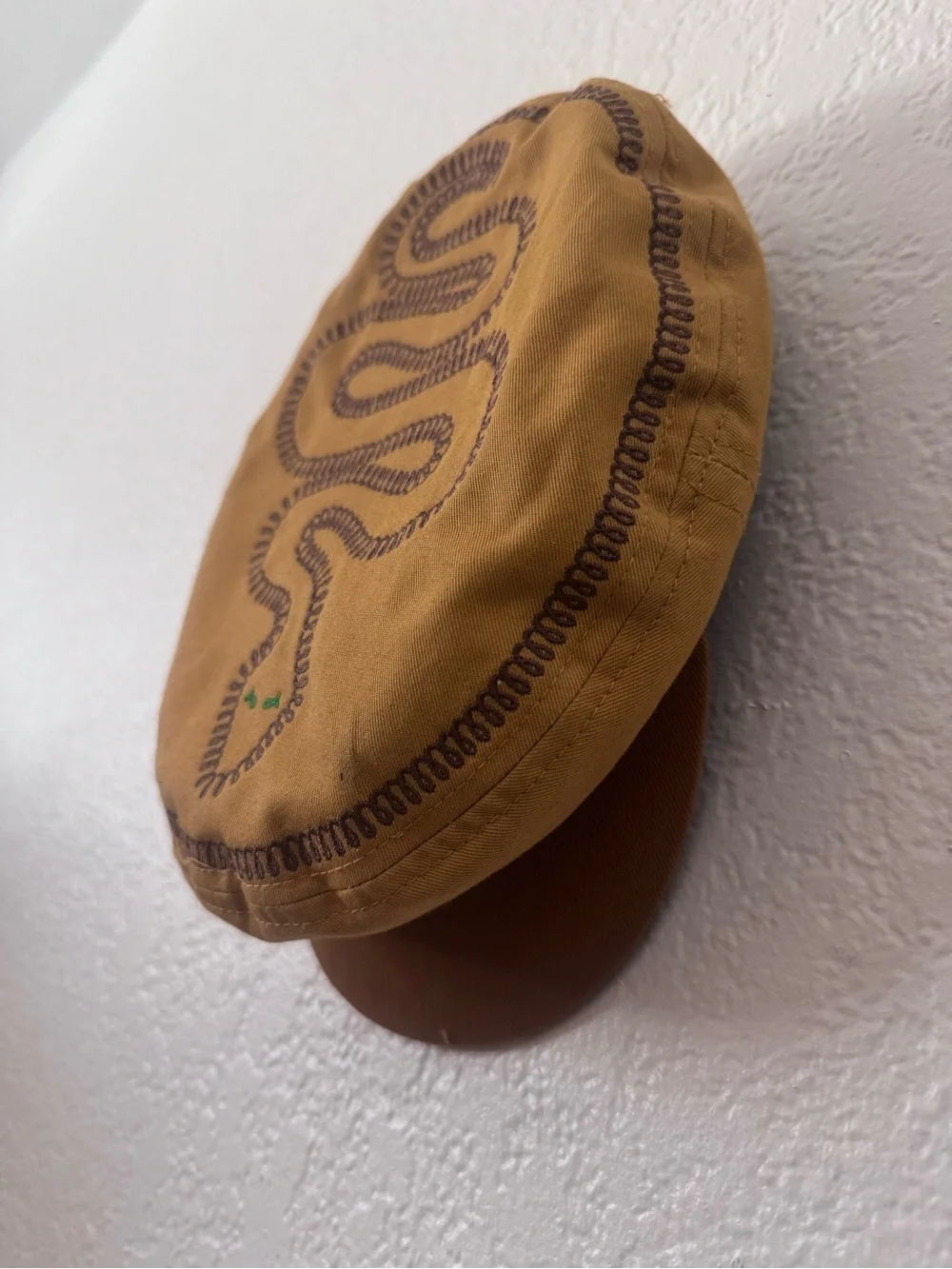 Brixton Mustard Brown Snake Embroidered Cap